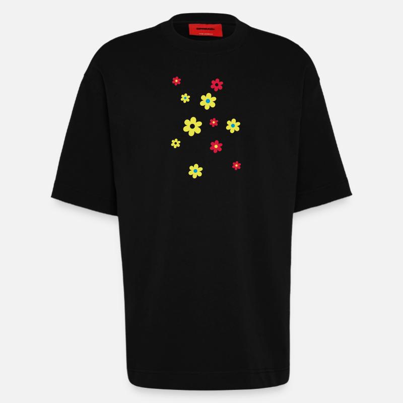 Blumen - Heavyweight T-Shirt - made by SPREAD  - SOLID BLACK