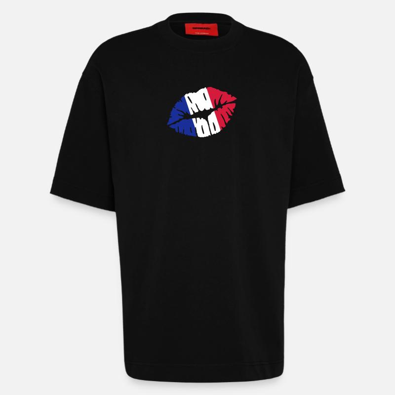 France - Heavyweight T-Shirt - made by SPREAD  - SOLID BLACK