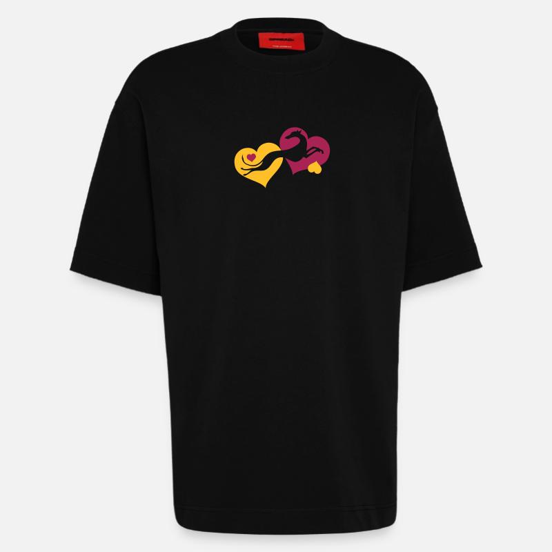 Lévrier Valentin - T-shirt bio épais oversize fabriqué en UE - SOLID BLACK
