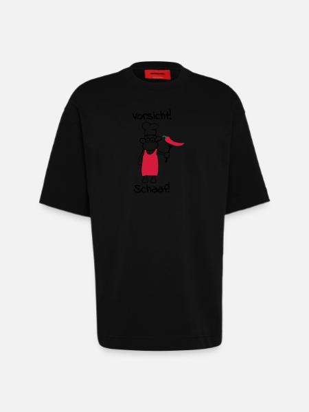 Caution schaaf! - Heavyweight T-Shirt - made by SPREAD  - SOLID BLACK