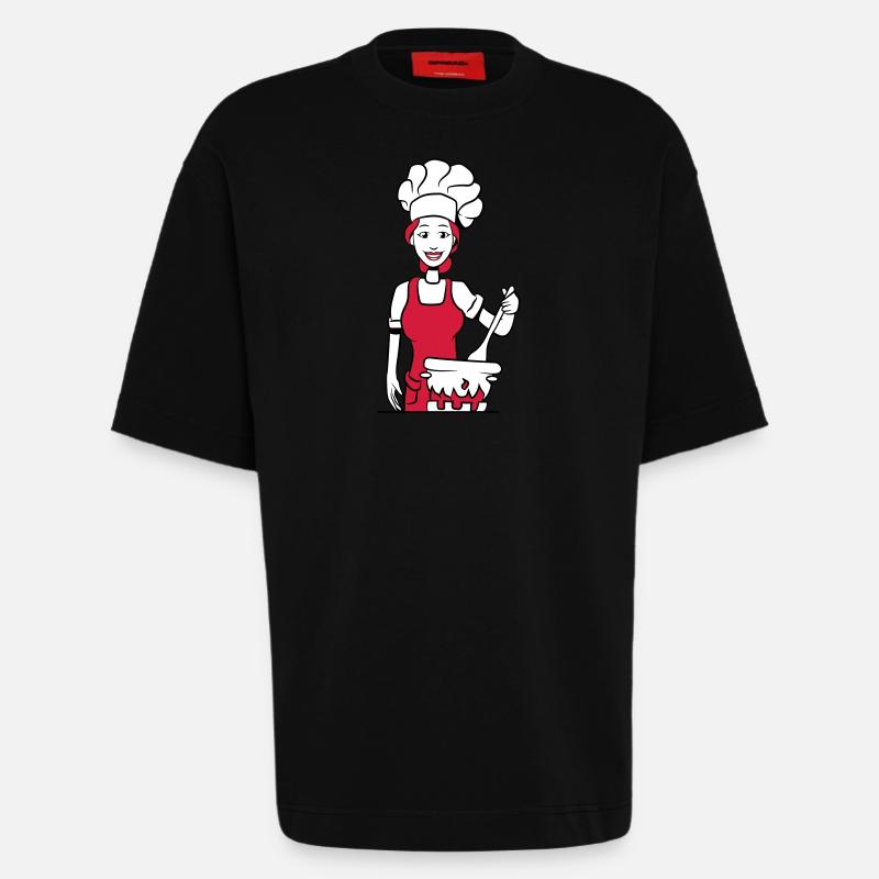 cuisinier cuisinier - T-shirt bio épais oversize fabriqué en UE - SOLID BLACK