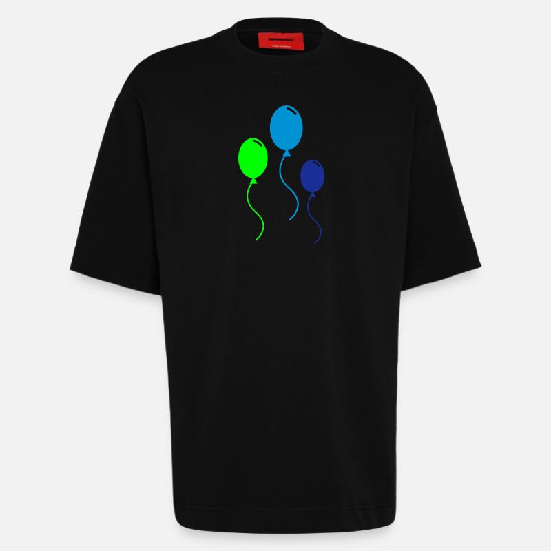 BALLOONS - Heavyweight T-Shirt - made by SPREAD  - SOLID BLACK