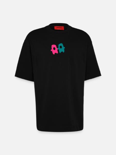 Monsters in love - T-shirt bio épais oversize fabriqué en UE - SOLID BLACK