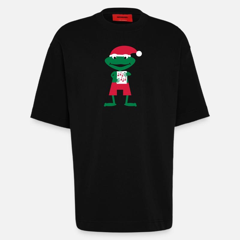Weihnachtsfrosch - Heavyweight T-Shirt - made by SPREAD  - SOLID BLACK