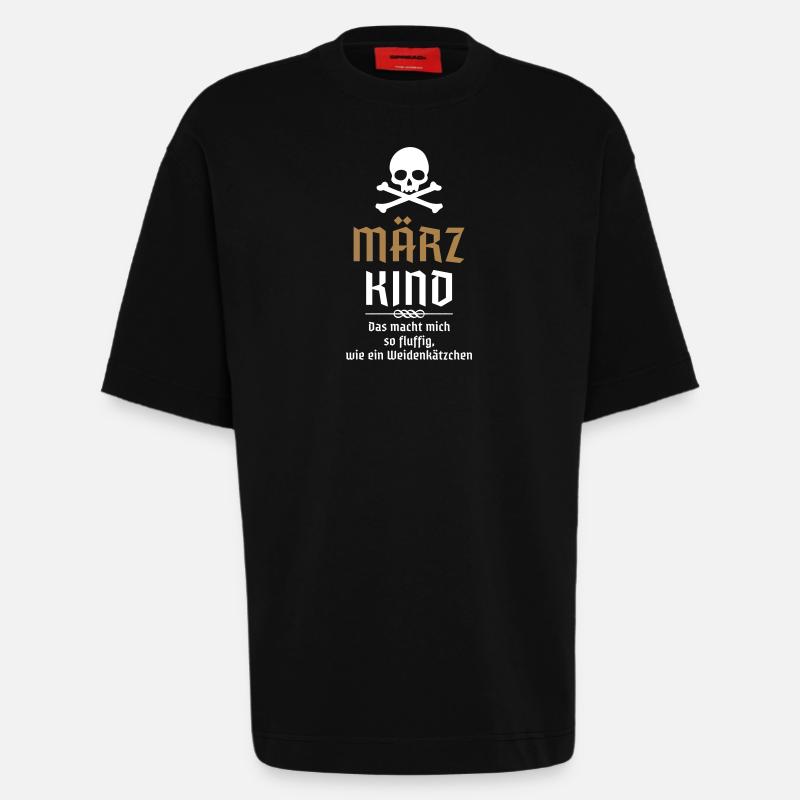 Märzkind - Sternzeichen Widder - Sternzeichen Fisc - Heavyweight T-Shirt - made by SPREAD  - SOLID BLACK