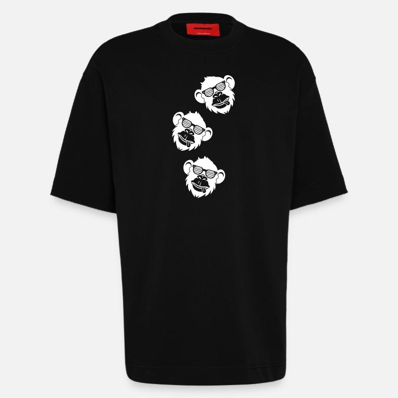 Affe Cool Kopf - Heavyweight T-Shirt - made by SPREAD - SOLID BLACK