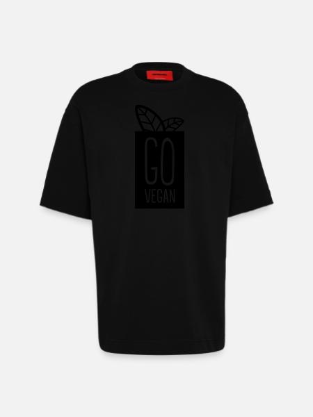 Go Vegan - Heavyweight T-Shirt - made by SPREAD  - SOLID BLACK