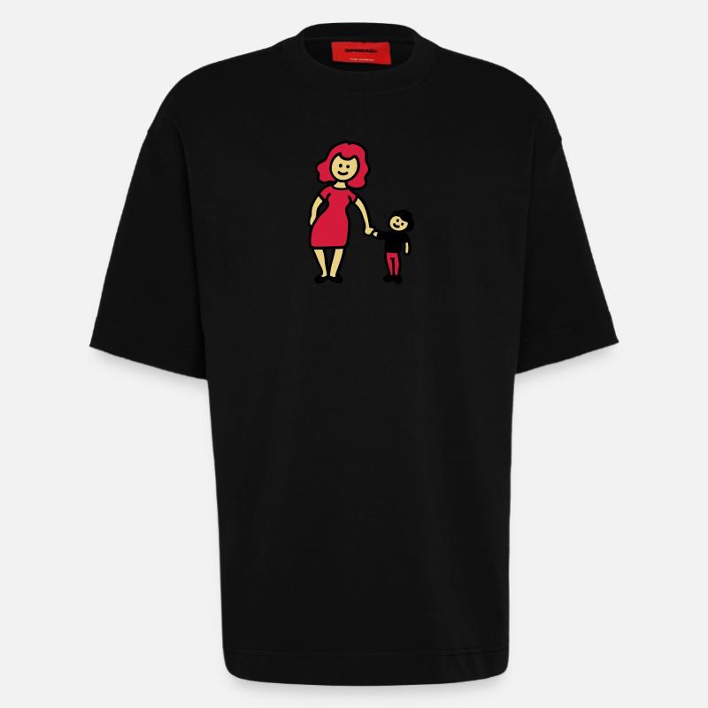 Mutter / Oma + Kind 3 - Heavyweight T-Shirt - made by SPREAD  - SOLID BLACK