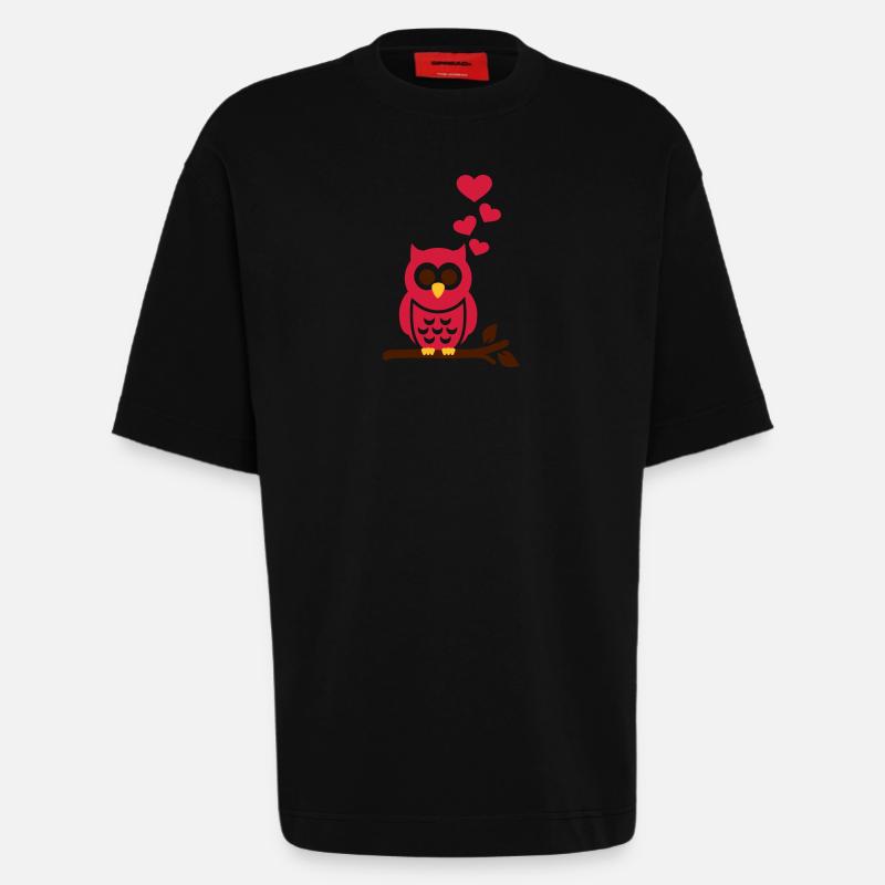 Eule - Heavyweight T-Shirt - made by SPREAD - SOLID BLACK