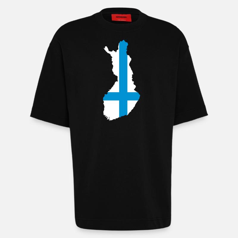 Finlande - T-shirt bio épais oversize fabriqué en UE - SOLID BLACK