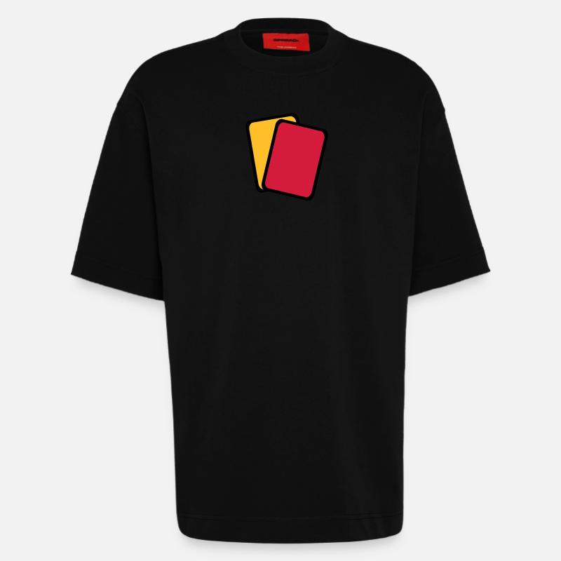 Carton rouge jaune - T-shirt bio épais oversize fabriqué en UE - SOLID BLACK