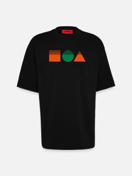 Design rectangle / square / triangle - Heavyweight T-Shirt - made by SPREAD  - SOLID BLACK