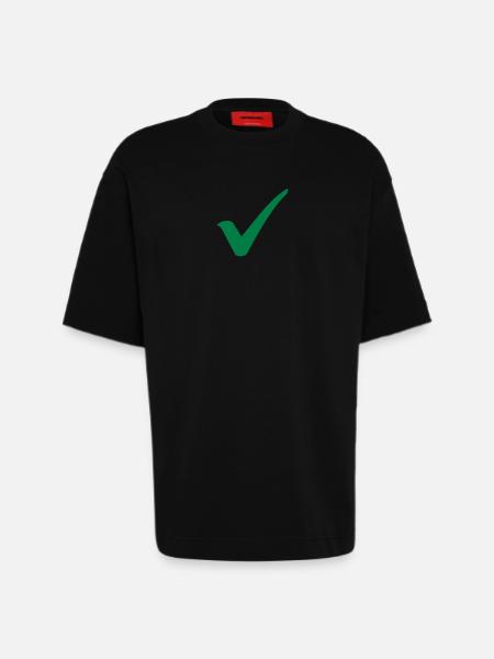 Check - Heavyweight T-Shirt - made by SPREAD  - SOLID BLACK
