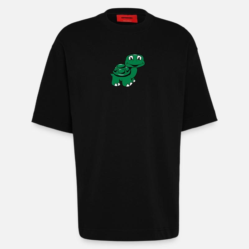 Turtle funny - Heavyweight T-Shirt - made by SPREAD  - SOLID BLACK