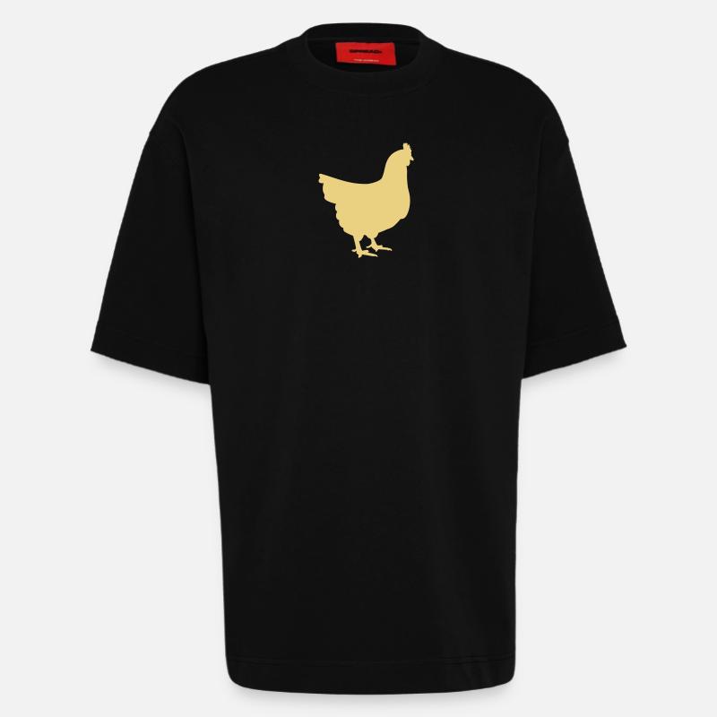 Huhn - Heavyweight T-Shirt - made by SPREAD  - SOLID BLACK