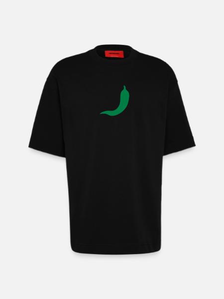 Chilli vector outline - Heavyweight T-Shirt - made by SPREAD - SOLID BLACK