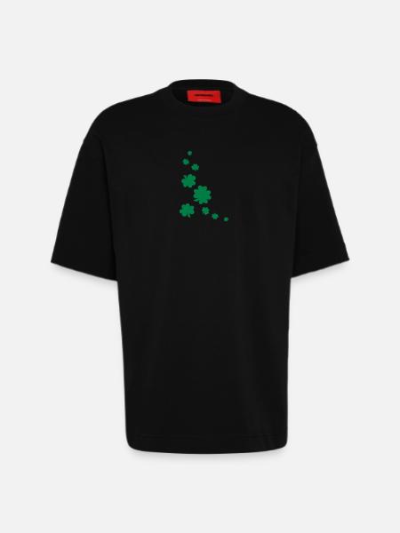 Shamrocks - Heavyweight T-Shirt - made by SPREAD  - SOLID BLACK