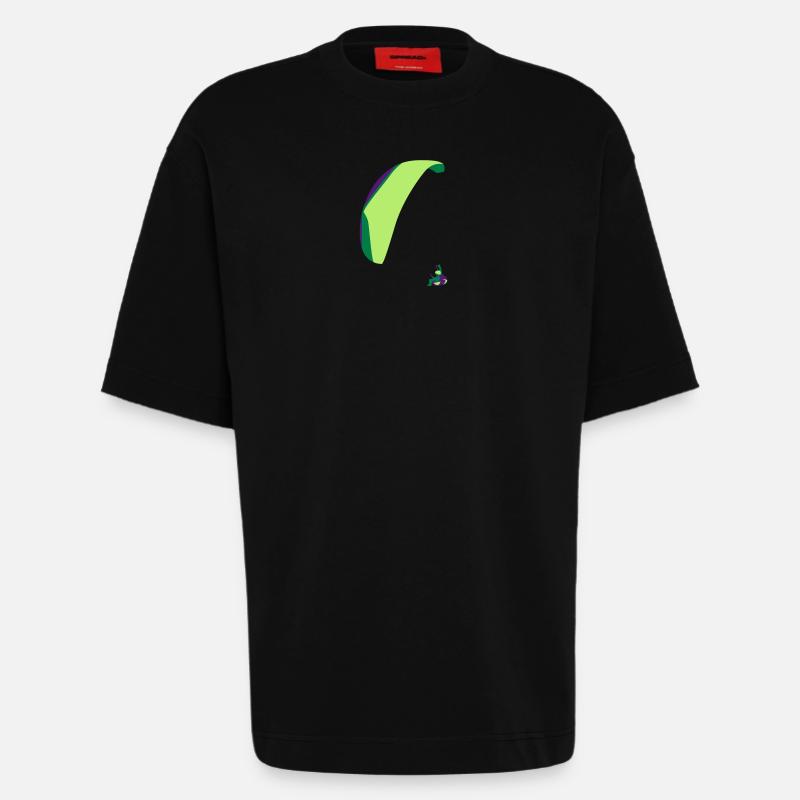 Paraglider Acro - Heavyweight T-Shirt - made by SPREAD  - SOLID BLACK