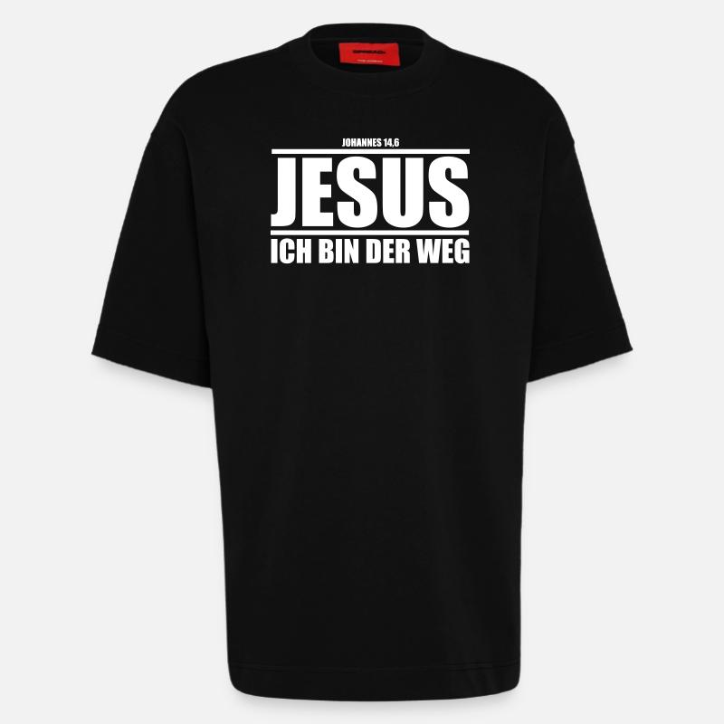 Jesus - Ich bin der Weg - Heavyweight T-Shirt - made by SPREAD  - SOLID BLACK