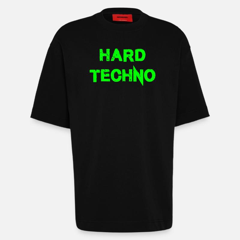 Hard Techno - Heavyweight oversized organic T-shirt made in EU - SOLID BLACK