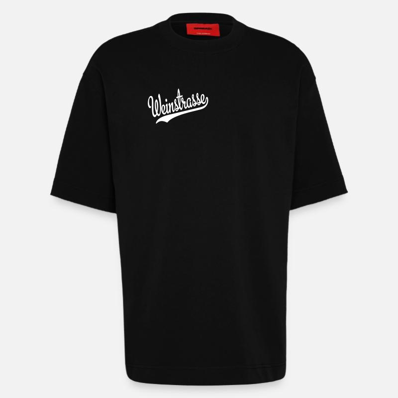 Weinstrasse - Heavyweight T-Shirt - made by SPREAD  - SOLID BLACK