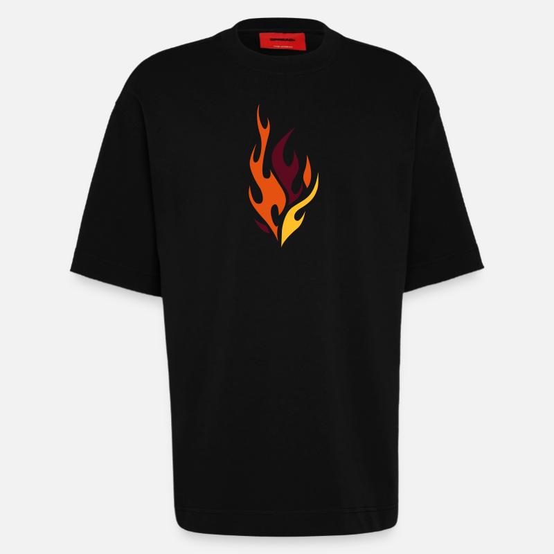 flammen - Heavyweight T-Shirt - made by SPREAD  - SOLID BLACK