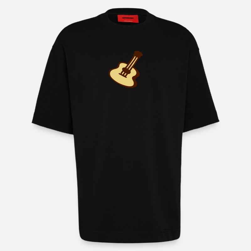 Gitarre - Heavyweight T-Shirt - made by SPREAD - SOLID BLACK