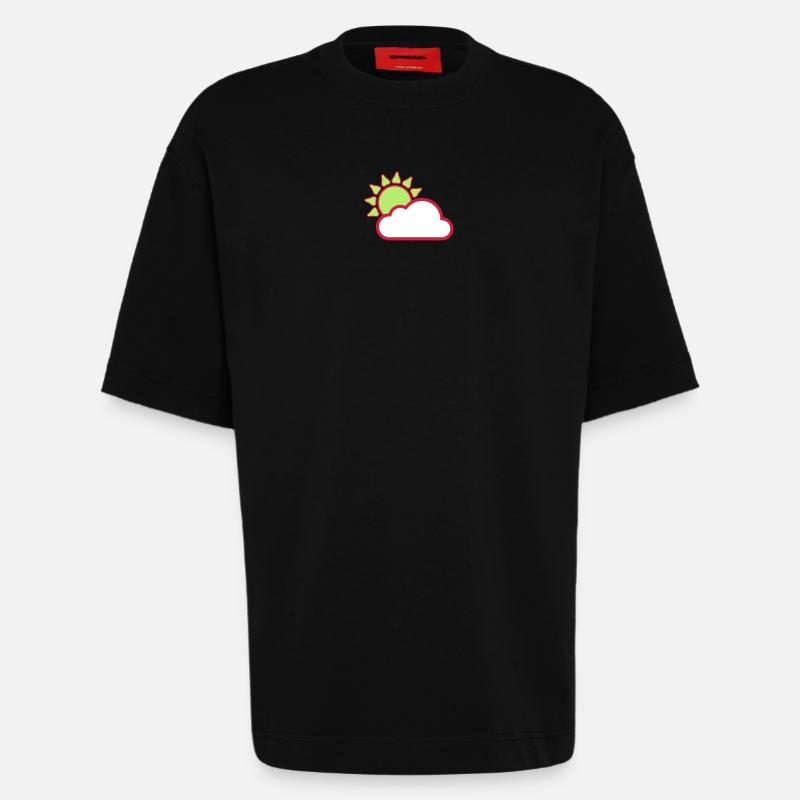 Cloud - Sun - Couverture - Soleil - T-shirt bio épais oversize fabriqué en UE - SOLID BLACK
