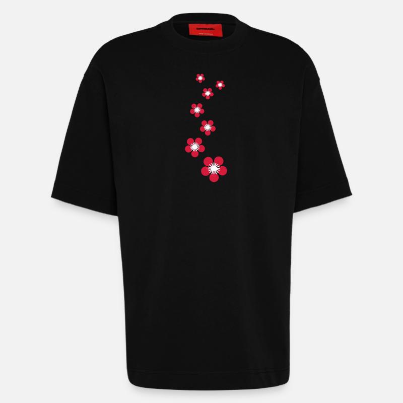 kirschblüten - Heavyweight T-Shirt - made by SPREAD  - SOLID BLACK