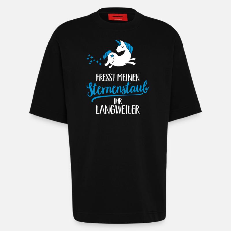 Manger mon Stardust vous ennuyer - T-shirt bio épais oversize fabriqué en UE - SOLID BLACK