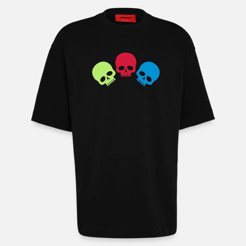 Drei Totenköpfe - Heavyweight T-Shirt - made by SPREAD  - SOLID BLACK
