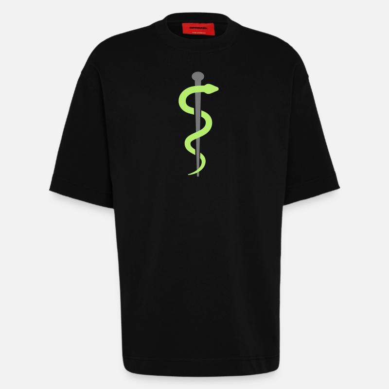aesculapius - Heavyweight T-Shirt - made by SPREAD  - SOLID BLACK