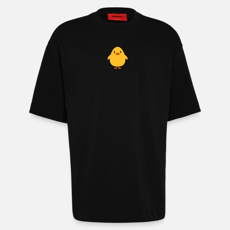 Doux petit poussin - T-shirt bio épais oversize fabriqué en UE - SOLID BLACK