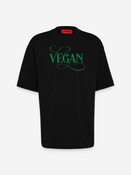 Végétalien - T-shirt bio épais oversize fabriqué en UE - SOLID BLACK