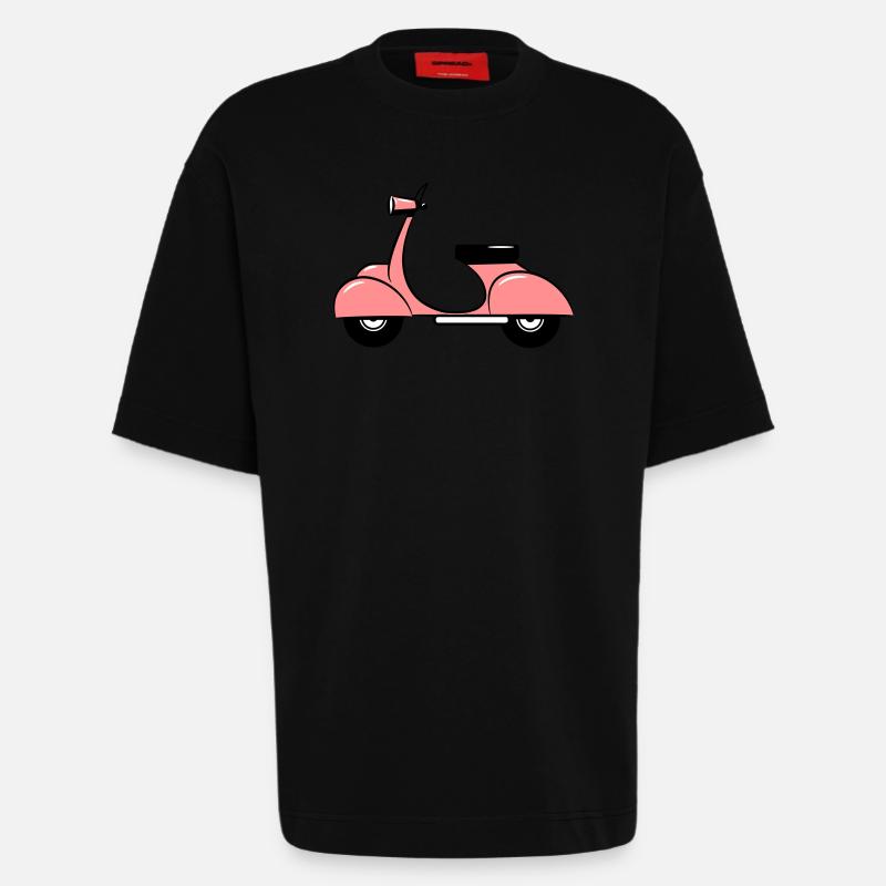 motorroller - Heavyweight T-Shirt - made by SPREAD  - SOLID BLACK