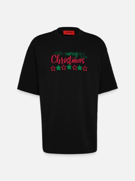Merry Christmas - Heavyweight T-Shirt - made by SPREAD - SOLID BLACK