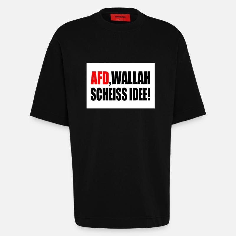 Afd wallah scheiss idee - Heavyweight T-Shirt - made by SPREAD - SOLID BLACK