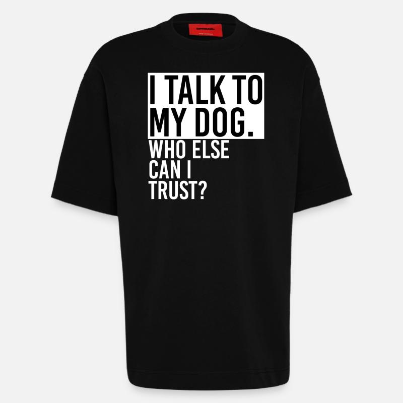 Rede mit Hund - Heavyweight T-Shirt - made by SPREAD  - SOLID BLACK