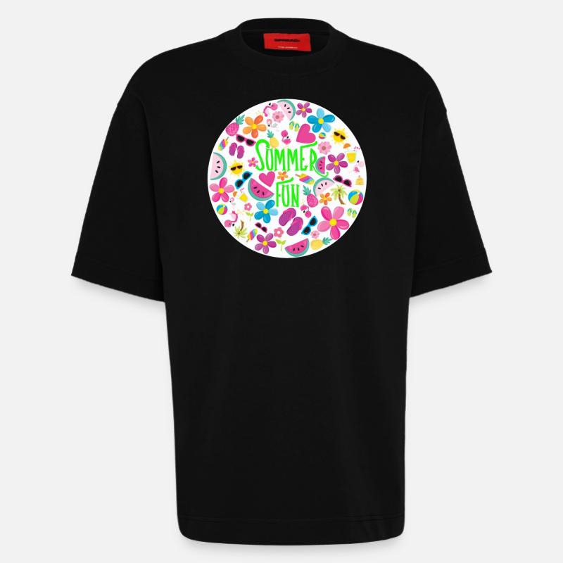 Summer Fun - T-shirt bio épais oversize fabriqué en UE - SOLID BLACK