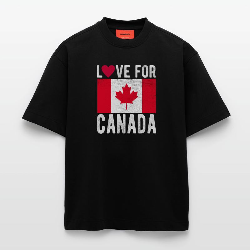 Drapeau du Canada T-shirt bio épais oversize fabriqué en UE