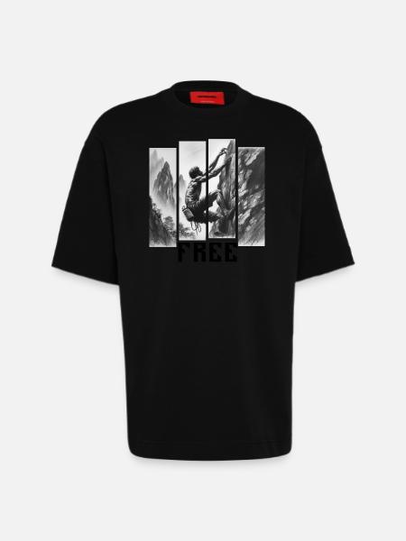 Grimper - T-shirt bio épais oversize fabriqué en UE - SOLID BLACK