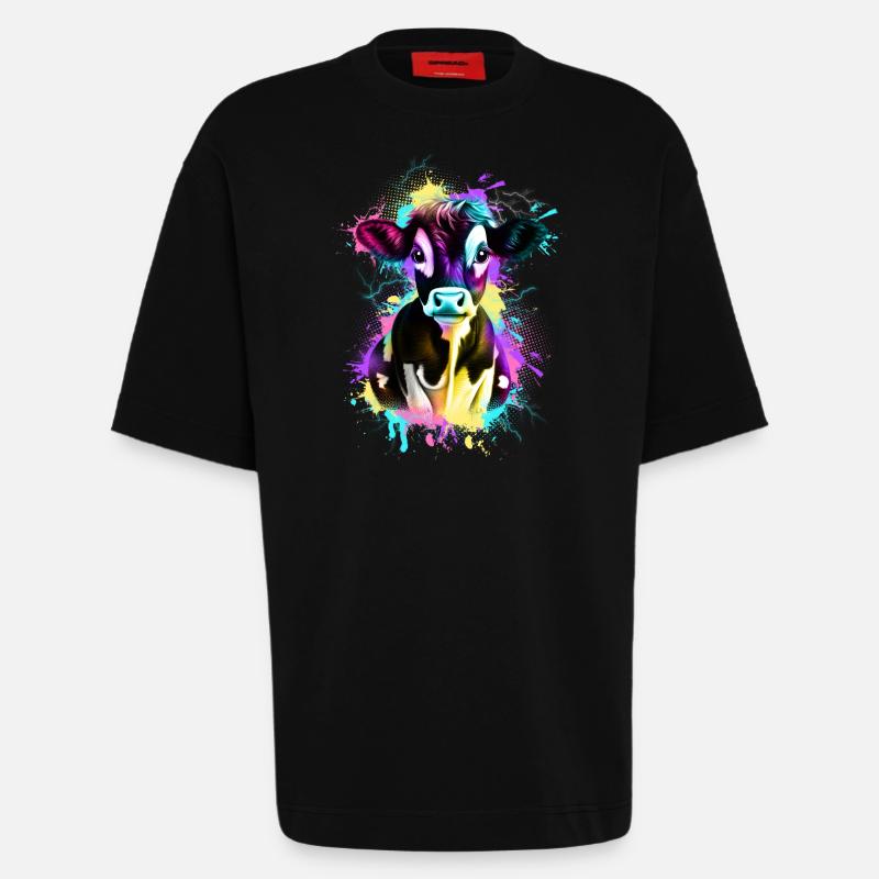 Kuh - Heavyweight T-Shirt - made by SPREAD  - SOLID BLACK