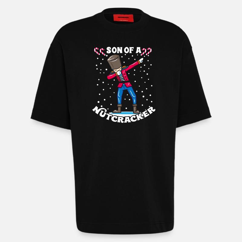 Dabbing Nutcracker Christmas gift DAB - Heavyweight T-Shirt - made by SPREAD - SOLID BLACK