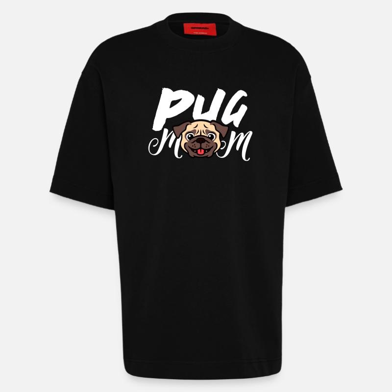 Mops Mama - Heavyweight T-Shirt - made by SPREAD  - SOLID BLACK