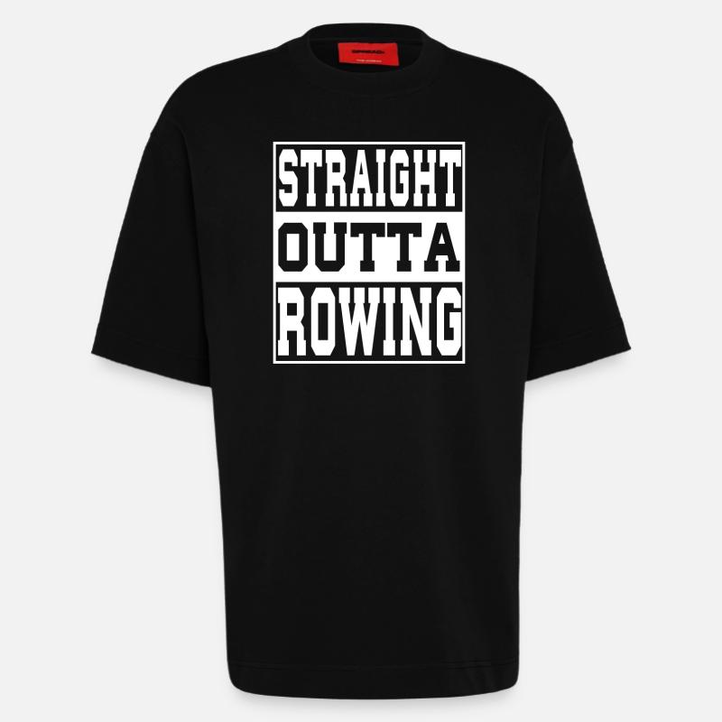 Rowing saying funny - Heavyweight T-Shirt - made by SPREAD  - SOLID BLACK