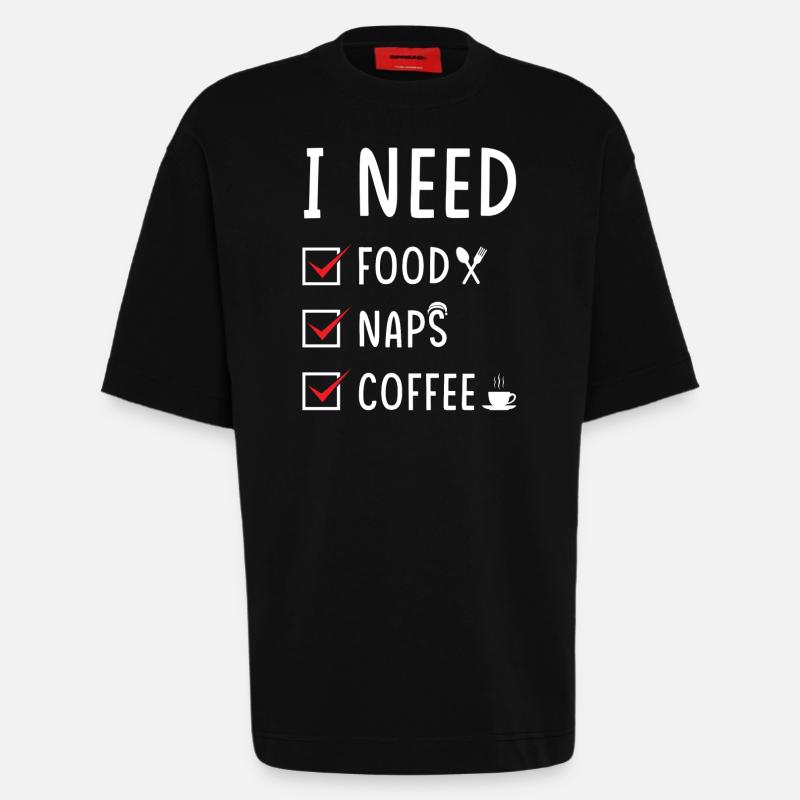 Essen Schlafen Kaffee - Heavyweight T-Shirt - made by SPREAD  - SOLID BLACK