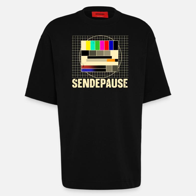 Testbild Sendepause - Heavyweight T-Shirt - made by SPREAD - SOLID BLACK