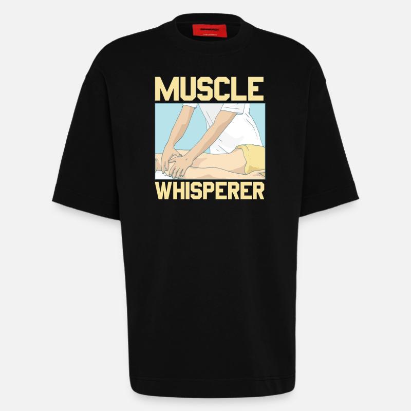 Muskelflüsterer Lizenzierter Massagetherapeut - Heavyweight T-Shirt - made by SPREAD - SOLID BLACK