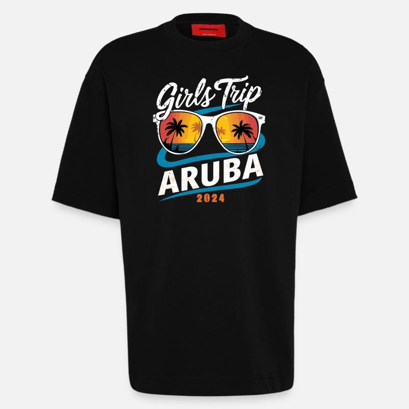 Girls Trip Aruba 2024 - Heavyweight T-Shirt - made by SPREAD  - SOLID BLACK