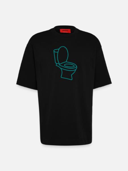 Toilet toilet - Heavyweight T-Shirt - made by SPREAD  - SOLID BLACK